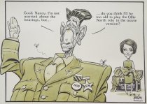 'Gosh Nancy, I'm not worried about the hearings, but...do you think I'll be too old to play the Ollie North role in the movie version?'